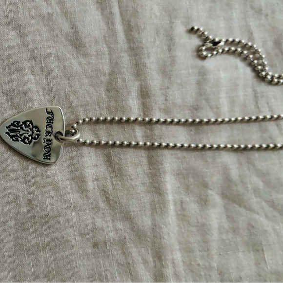 Chrome Hearts, solid silver, 18” beaded chain, “guitar pick”shaped pendant. - Picture 8 of 9